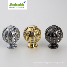 luxury round crystal furniture handles for cabinets and drawers door knob